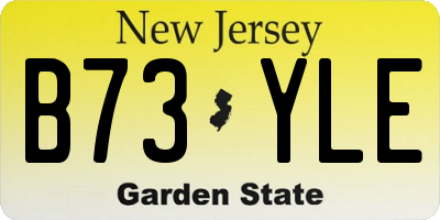NJ license plate B73YLE
