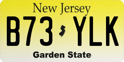 NJ license plate B73YLK