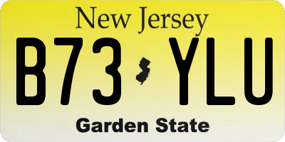 NJ license plate B73YLU