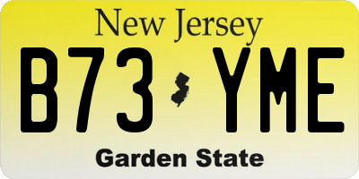 NJ license plate B73YME