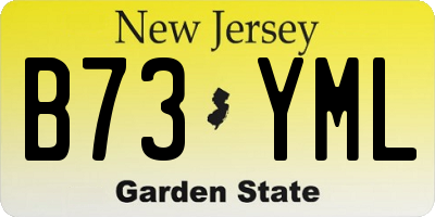 NJ license plate B73YML