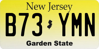 NJ license plate B73YMN