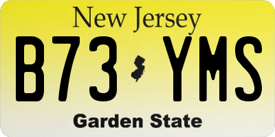 NJ license plate B73YMS