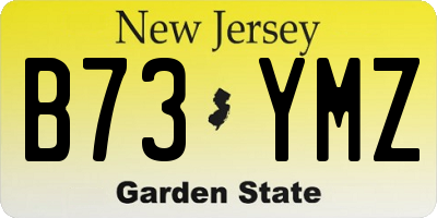 NJ license plate B73YMZ