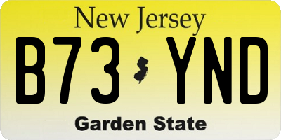 NJ license plate B73YND