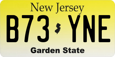 NJ license plate B73YNE