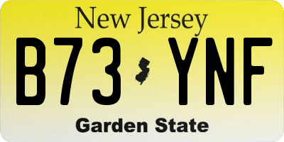 NJ license plate B73YNF