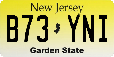 NJ license plate B73YNI