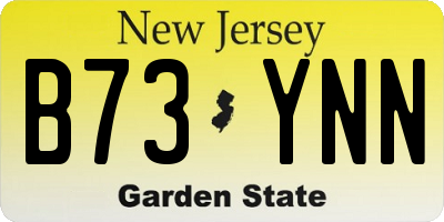 NJ license plate B73YNN