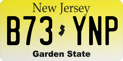 NJ license plate B73YNP