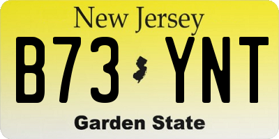 NJ license plate B73YNT