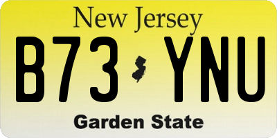 NJ license plate B73YNU