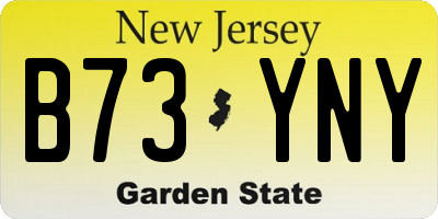 NJ license plate B73YNY