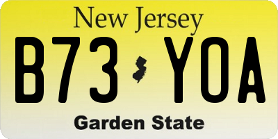 NJ license plate B73YOA