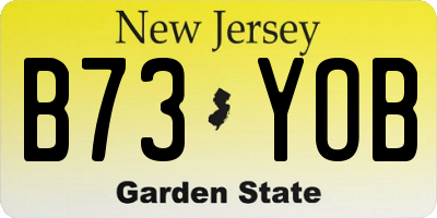 NJ license plate B73YOB