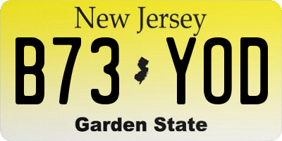NJ license plate B73YOD