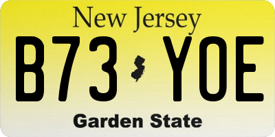 NJ license plate B73YOE