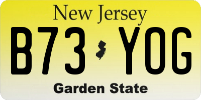 NJ license plate B73YOG
