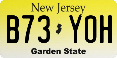 NJ license plate B73YOH