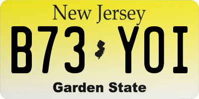 NJ license plate B73YOI