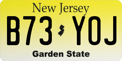 NJ license plate B73YOJ