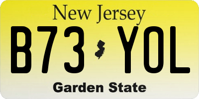 NJ license plate B73YOL
