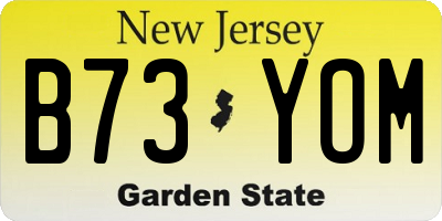 NJ license plate B73YOM