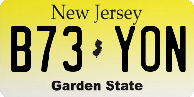 NJ license plate B73YON