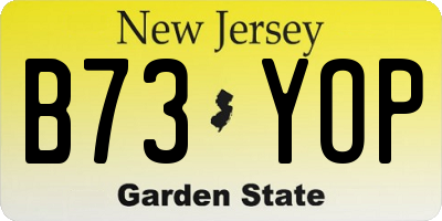 NJ license plate B73YOP