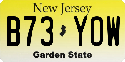 NJ license plate B73YOW