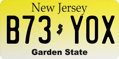 NJ license plate B73YOX