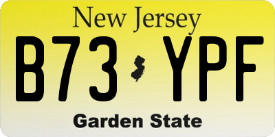 NJ license plate B73YPF