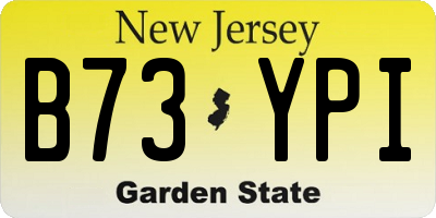 NJ license plate B73YPI