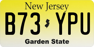 NJ license plate B73YPU