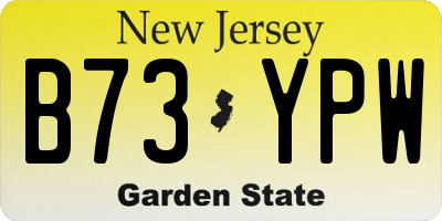 NJ license plate B73YPW