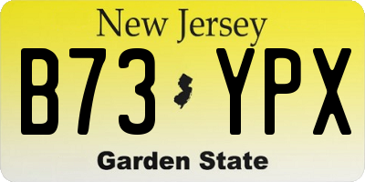 NJ license plate B73YPX