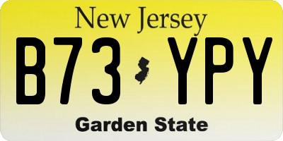 NJ license plate B73YPY