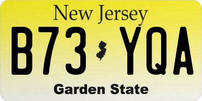 NJ license plate B73YQA