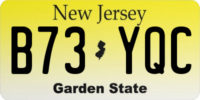 NJ license plate B73YQC