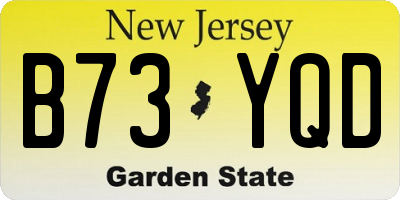 NJ license plate B73YQD