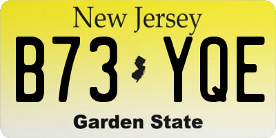 NJ license plate B73YQE