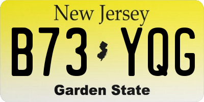 NJ license plate B73YQG