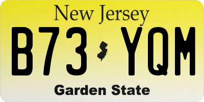NJ license plate B73YQM