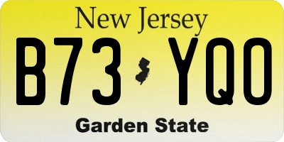 NJ license plate B73YQO