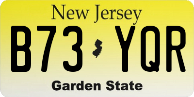 NJ license plate B73YQR
