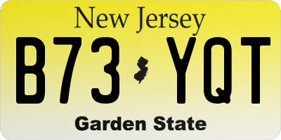 NJ license plate B73YQT