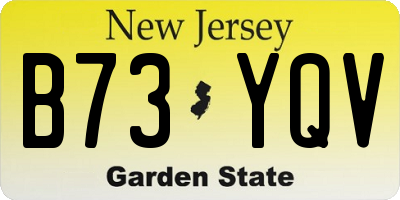 NJ license plate B73YQV