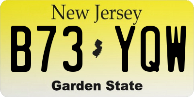 NJ license plate B73YQW