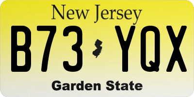 NJ license plate B73YQX