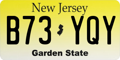 NJ license plate B73YQY